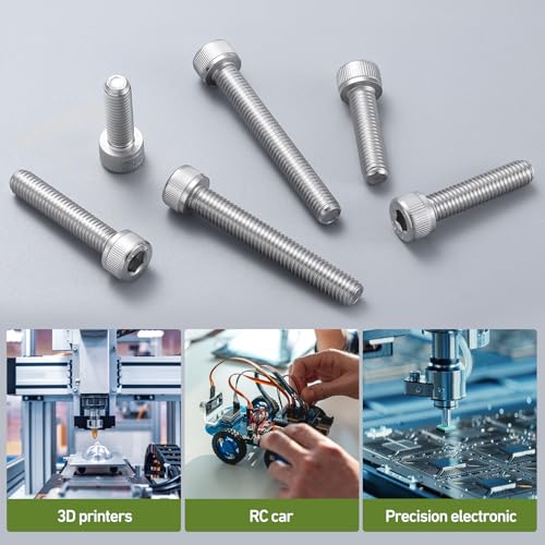 M5-0.8 x 35mm Bolt, 60PCS M5 Hex Socket Head Cap Screws Bolts, 304 Stainless Steel 18-8, Full Threads, with Hex Spanner - size: M5x35mm