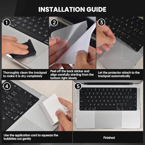 Palm Rest Cover Skin Compatible with 2025-2024 MacBook Pro 14" M5 M4 M3 M2 M1 A3434 A3112 A3401 A3185 A2992 A2918 Trackpad Protector Touch Pad Cover Skin, MacBook Pro 14" Accessories, Clear (4-Piece) - size: 2023+ MacBook Pro 14" M4 M3(Clear)
