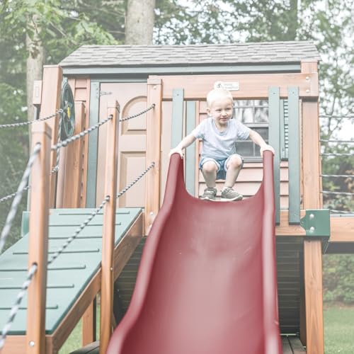 TUSK Avalanche 10 ft Rotomolded Playset Slide, Burgundy - color: Burgundy, size: 10 ft