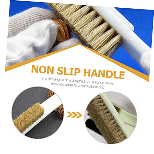 Veemoon 2pcs Bouldering Brush Sturdy Boar Hair Bristles Handle for Outdoor Climbing Rock Cleaning Sports Cleaning Brush for Bouldering Chalk Removal