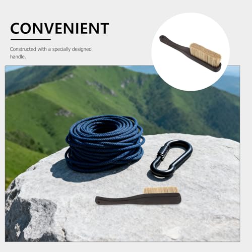 Wooden Rock Climbing Brush with Boar Hair Bristles and Ergonomic Wood Handle for Excellent Grip and Reducing Hand Fatigue, for Bouldering and Workouts