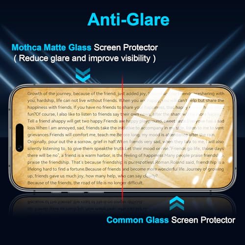 Mothca 2 Pack Matte Glass Screen Protector for iPhone Air / 17 Air 6.5-inch [Auto Fit Box Dust-Free] Edge to Edge Full Coverage Anti-Glare & Anti-Fingerprint Tempered Glass, Smooth as Silk - size: iPhone Air 6.5 inch