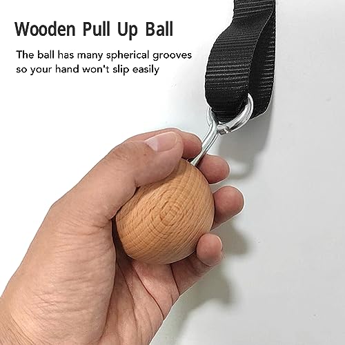 Pull Up Ball, Wooden Rock Climbing Holds Training Set Arm Strength Trainer Pull Up Ball for Home Workout, Practical Gym Accessory