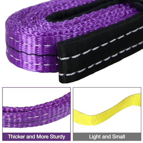 Lift Sling Straps,1" x 10' 2-Ply Heavy Duty Flat Eye Lift Slings | Lifting Sling Strap Not Nylon Tree Saver Recovery Strap Web Sling Rigging Moving Tow Hoist Gear Strap 3200 lb 2600 lb 6400 lb - color: Purple, size: 1" x 10'