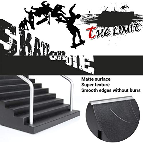 Jectse Skate Park Fingerboard, Ramp Parts Track Kids Toys Mini Skateboard for Children, with ABS Plastic Non Materials, Easy to Customize and Merge with Other Kits (F)