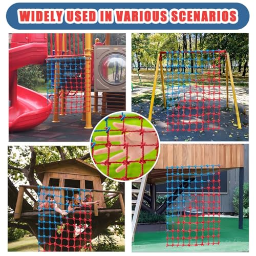 Climbing Cargo Net - Heavy Duty Large Military Net for Kids Outdoor, Safety Protection, Rope Ladder, Jungle Gyms, Swingset, Treehouse - Polyester Playground - size: 6ft x 6ft