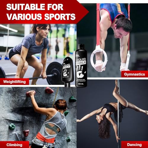 Pro Grade Liquid Chalk 2 oz or 12 oz Mess-Free Gym Chalk for Weightlifting, Gymnastics, Rock Climbing, Dancing, Dries in Seconds - style: 2 oz - 4 Pack