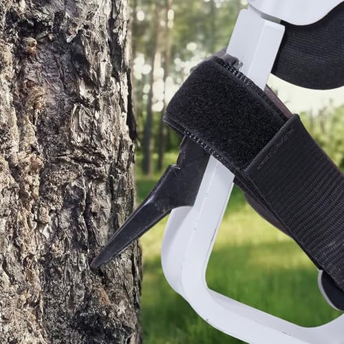 VEVOR Tree Climbing Spikes, 1 Pair Height-Adjustable Climbing Spurs, 350lbs Load Capacity Tree Climbing Gear with Straps, Arborist Equipment for Climbers, Hunting, Fruit Picking - color: White (Upgraded)