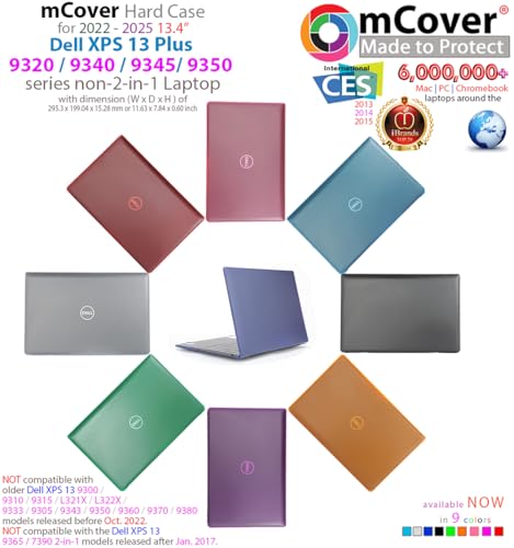 mCover Case ONLY Compatible for 2022-2025 13.4" Dell XPS 13 Plus 9320 9340 9345 9350 Series Traditional Windows Notebook PC (NOT Fitting Other Dell Models) - Black - color: Black
