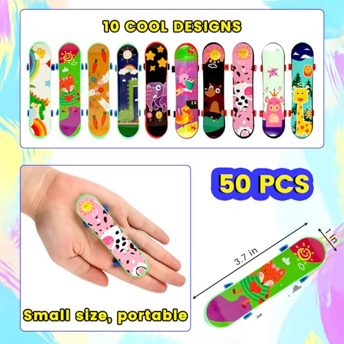 LovesTown 50 PCS Mini Finger Skateboards for Sports Party Favors | Professional Finger Boards Set Toys for Kids Birthday Gifts Party Favors, Goodie Bag Fillers, Classroom Prizes Treasure Box