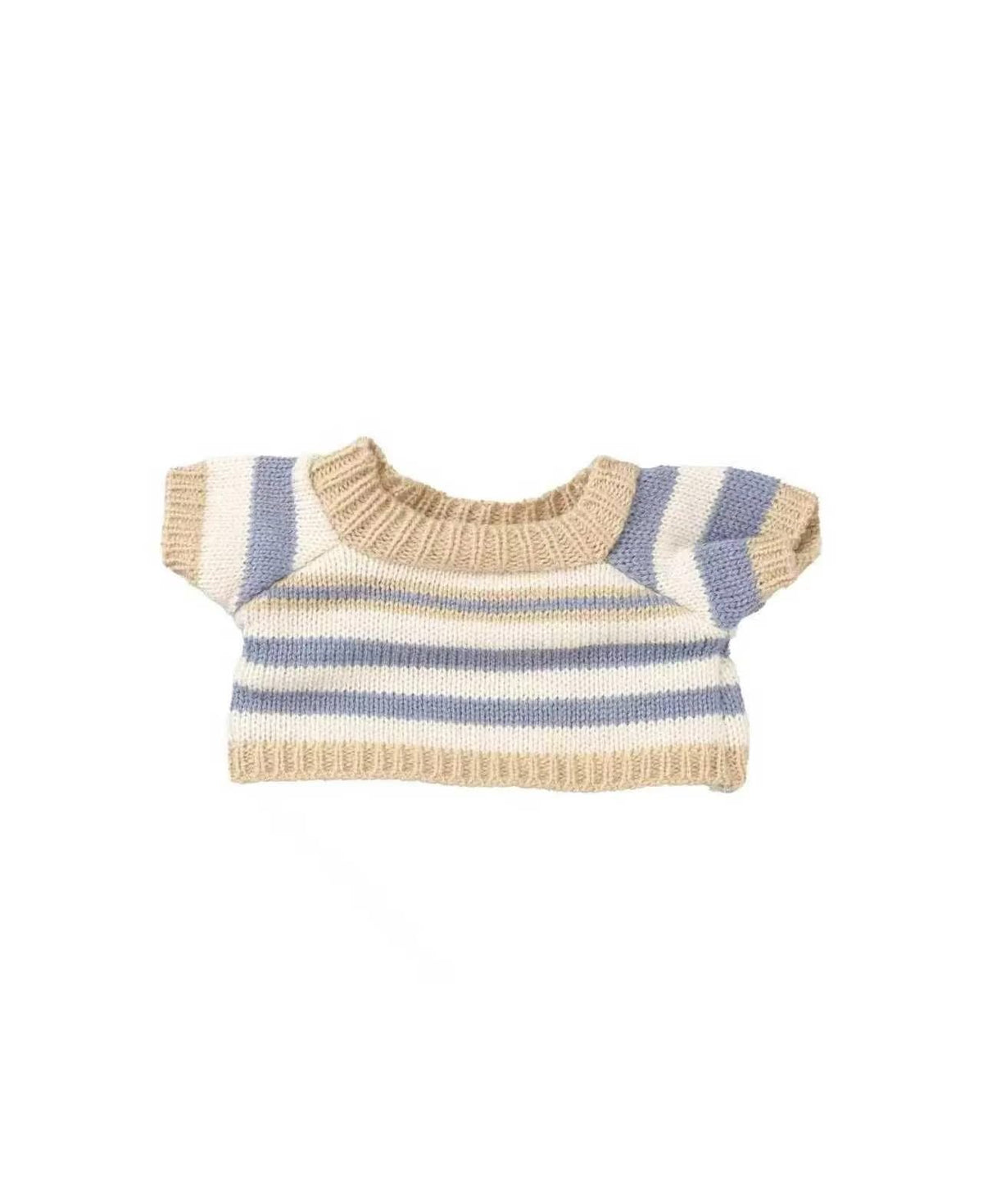 MEEMO Plush Bear Clothes Outfit, Custom‑Fit for Meemo Bear AI Plush Toy, Doll Costume Accessory (Beige Striped Knit Top)
