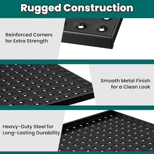 EVERHANGER Metal Pegboard Panels 24" x 12", Heavy Duty Steel Peg Boards for Garage, Pegboard Wall Organizer for Tool Storage and Organization, Black, 4 Pack - size: 4 Pack 24" x 12"
