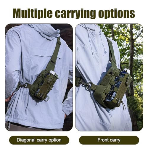 MiOYOOW Tactical Sling Bag, Waterproof Chest Pack Adjustable Crossbody Backpack for Men Women Outdoor Sports Climbing Camping - color: Khaki