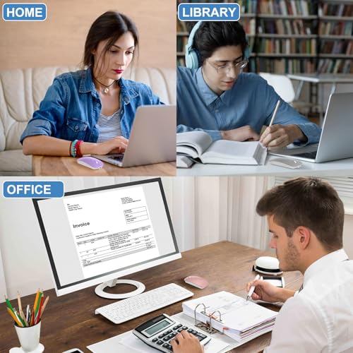 Bluetooth Wireless Mouse for MacBook Air Mac Pro iPad Laptop Computer Pad Optical Rechargeable Slim Silent Dual Mode (2.4G USB-C/USB-A&Bluetooth 5.2/3.0) Mouse Jiggler for Computer Awakening - Silver - color: SILVER