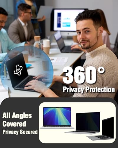 F FORITO Magnetic Privacy Screen Protector Compatible with MacBook Pro 14 inch (2025-2021, M5 M4 M3 M2 M1 Pro Max), Removable 360° Anti Peeping Anti Blue Light Anti Glare Laptop Privacy Screen Shield - size: for Mac Pro 14.2" (2021-2024, M1,M2,M3,M4)