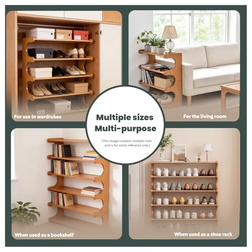 Shoe Rack,4 Tier Shoe Organizer Storage Shelf,Bamboo Narrow Shoe Closet,Small Space Shoe Rack,for Entryway Closet 30.7×7.48×19.3inch - size: 4 Tier-30.7" Wide