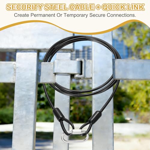 PATIKIL Security Cable Lock (5/32" Dia 1.6ft, Clear) Vinyl Coated 304 Stainless Steel Double Loop Flexible Wire Rope Safety Cable with Quick Links Locking Connectors - color: Clear, size: 5/32" x 1.6ft