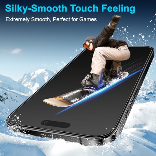 Mothca 2 Pack Matte Glass Screen Protector for iPhone 16 Plus/iPhone 15 Plus 6.7” [Auto Fit Box Dust-Free] Full Coverage Anti-Glare & Anti-Fingerprint Tempered Glass, Bubble Free, Smooth as Silk - size: iPhone 16 Plus/15 Plus-6.7 Inch