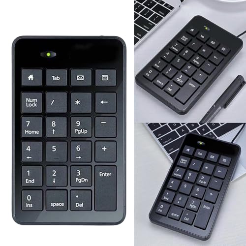 USB Numeric Keypad Keyboard 23 Number Keypad Corded Pad for Laptop PC Computer Notebook Big Print Letter USB Pad