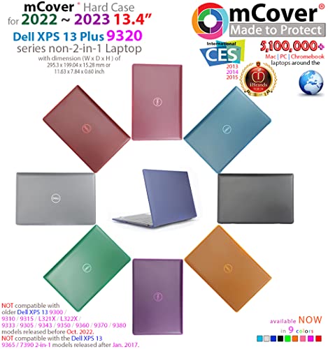 mCover Case ONLY Compatible for 2022~2023 13.4" Dell XPS 13 Plus 9320 non-2-in-1 Series Traditional Notebook Computers(NOT Fitting Other Dell Models) - Green - color: Green