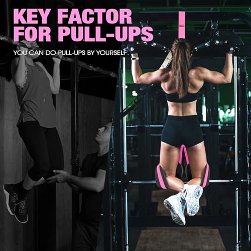 Pull Up Assistance Bands, Resistance Bands for Pull Up Bar Workout, Adjustable Heavy Duty Pull Up Assist Equipment with 4 Assistance Bands, Home Gym Fitness Exercise Strength Training - color: Red