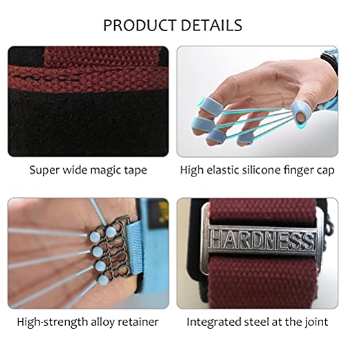 Finger and Hand Extensor Trainer Exerciser - with Resistance Band Stretcher Strengthener, Finger Flexion Extension Training Strengthener