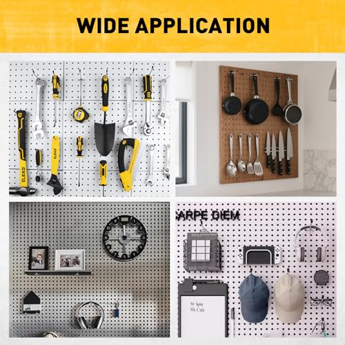 ELEAD 55-Piece 2 Inch Pegboard Hooks, Heavy Duty Peg Board Organizer Accessories, Peg Board Tool Hangers Fit for 1/4" and 1/8" Pegboard Hanging Tools Garage, Workshop, and Craft Storage - style: 55-Piece 2 Inch