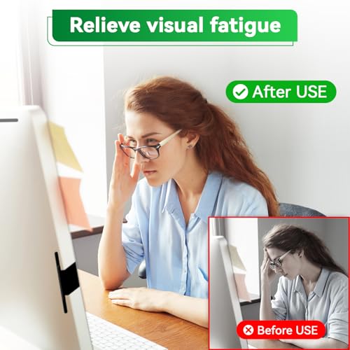 [2 Pack] Magnetic Hanging 24 Inch Computer Anti Blue Light Screen Protector for 16:9 Aspect Ratio Widescreen Monitor, Eye Protection Anti-Glare Light LED PC Screen Protector, Removable 24 in Protective Film - size: 24 inch