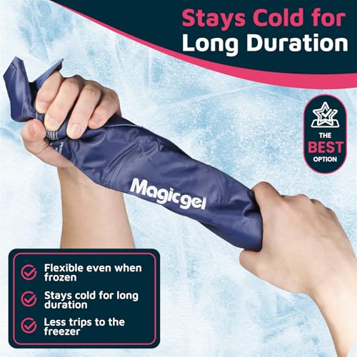 Magic Gel Elbow Ice Pack Wrap - Reusable and Adjustable Arm Sleeve for Cold Compression - Pitchers Tennis Players Baseball Players Men Women - Easy to Freeze - style: Elbow Ice Pack