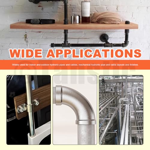 Tanstic 15Pcs Black Two Hole Pipe Strap, 3/4” 1” 1-1/4” Two Hole Strap U Bracket Rigid Pipe Strap Pipe Strap Clamp with Phillips Modified Truss Head Wood Screws for Fixing Pipe, Conduit, U Bracket - size: 20/25/30mm