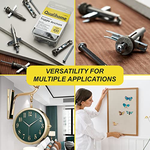 Heavy Duty Drywall Anchors and Screws Kit Including Self-DrillingToggle Anchors & Screws - Durable Zinc Self Drilling Drywall Anchors for Hanging Pictures & More