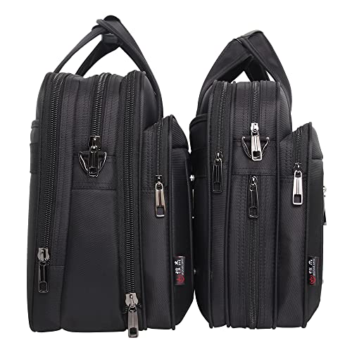 Large Briefcases For Men Canvas Tote Bag Laptop Case Computer Bag Business Work Bag Office - size: X-Large Size (19” Laptop Briefcase)