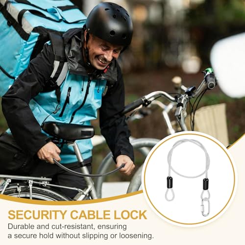 PATIKIL Security Cable Lock (5/32" Dia 1.6ft, Clear) Vinyl Coated 304 Stainless Steel Double Loop Flexible Wire Rope Safety Cable with Quick Links Locking Connectors - color: Clear, size: 5/32" x 1.6ft