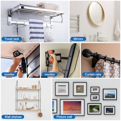 Aovchei 170pcs Drywall Anchors Kit, 85 Plastic Anchors and 85 Screws | 3 Size #6 * 30#6 * 40#6 * 60, Wall Hanging Kit for Hanging Picture Frame, Shelf Brackets, Curtain Rod - size: #6*30 #6*40 #6*60