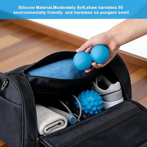 Aegero Peanut Massage Ball-Double Lacrosse Massage Ball, Mobility Ball for Myofascial Release,Yoga Therapy,Trigger Point Therapy,Muscle Knots and Acupoint Massage (Purple Firm Ball) - color: Purple