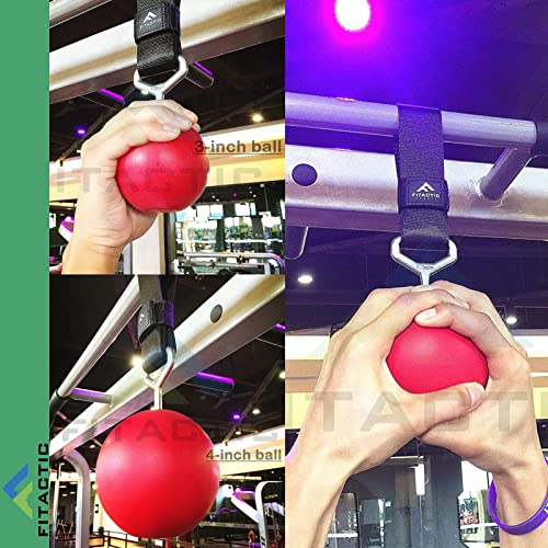 Rock Climbing Solid Training Cannonball Bomb Power Pull Up Ball Hold Grips for Straps for Finger, Forearm, Biceps, Back Muscles - color: Black (4")