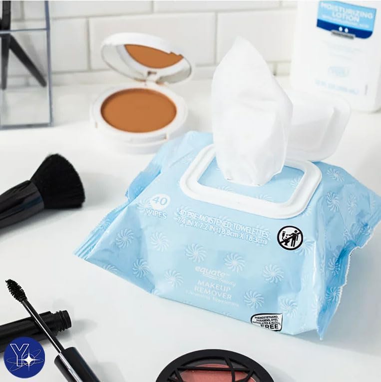 Equate Beauty Makeup Remover Cleansing Towelettes, 80 Count, 2 Pack Maker 1 MAKEUP SPONGE Explorador Private Label