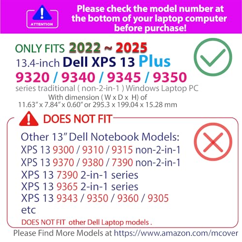mCover Case ONLY Compatible for 2022~2023 13.4" Dell XPS 13 Plus 9320 non-2-in-1 Series Traditional Notebook Computers(NOT Fitting Other Dell Models) - Blue - color: Blue