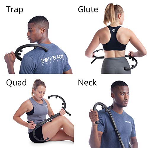 Body Back Buddy Elite FSA Eligible Trigger Point Massage Tool, Neck and Back Massager Handheld, Manual Self Massager, Massage Cane, Muscle Knot Remover with Instructions, 2-Pack Bundle (Black) - color: Black, size: Elite Bundle