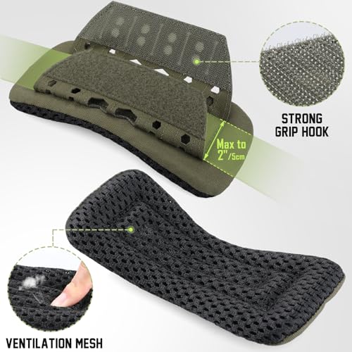 WYNEX Shoulder Strap Pad for Vest Carrier Accessories 2 Pack | 1000D Nylon Tactical Plate Shoulder Pads Strap Cushion, Flak Vest Shoulder Pads, Soft 3D Mesh Pads with Tactical Gear for Men - color: Army Green
