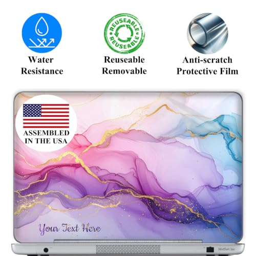 Custom Design Personalized Laptop Skin Sticker Cover Art Decal, Customize with Your Name or Text (13 Inch, Marble Waves) - color: 3632A, size: 13 Inch
