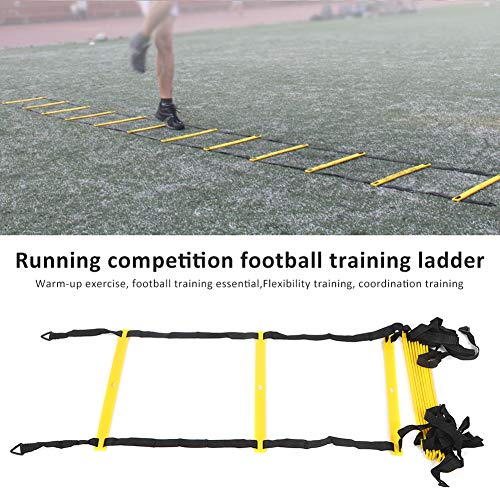 12 Rungs Agility Ladder, Training Equipment with Adjustable Rungs Spacing 43CM Fixed Design Mesh Carry Bag for Football Soccer Warm Up Exercise Speed Coordination