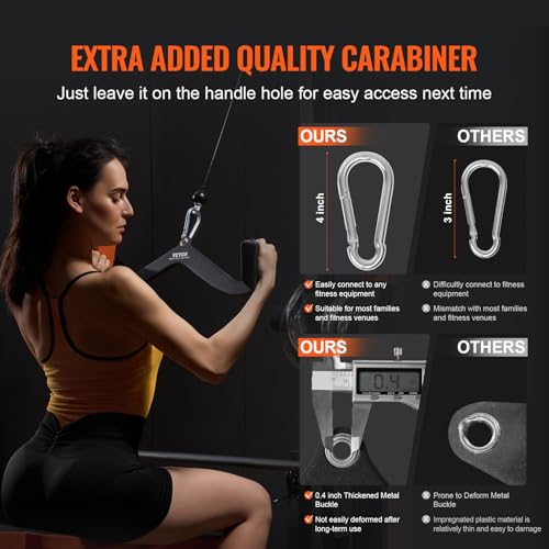 VEVOR LAT Pulldown Attachments, Cable Machine Rowing T-bar V-bar Tricep Pull Down Bar, Back Strength Training Rubber Coated Handle Grip, Bicep Curl Tricep LAT Pulldown Bar for Home Gym Fitness - size: 24x5.5x6.7"