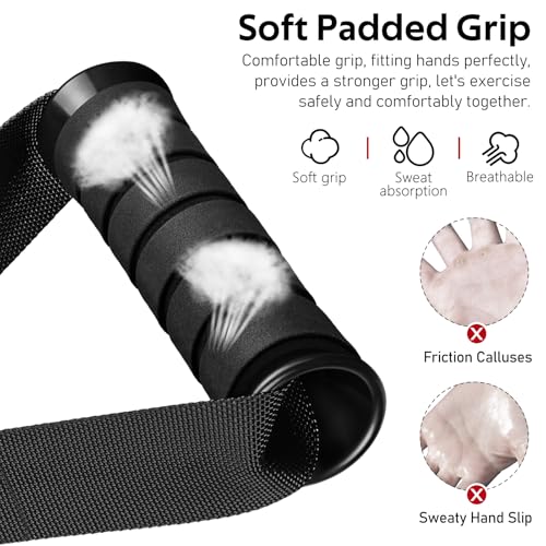 Exercise Handles, Cable Machine Handles for Gym Cable Attachments Training | 2 Pack Heavy Duty Handle with Non Slip Grip for Cable Machines, Pull Down Workouts, Resistance Bands and Home Gym Equipment - color: Black