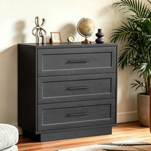 Fatmok 3-Piece Accent Furniture Set, 2 Arched Sideboard Cabinets with Adjustable Shelves and 1 Wide 3-Drawer Side Table, Modern Display Unit for Living Room, Dining Room, Black Grey - color: Cec-black Grey