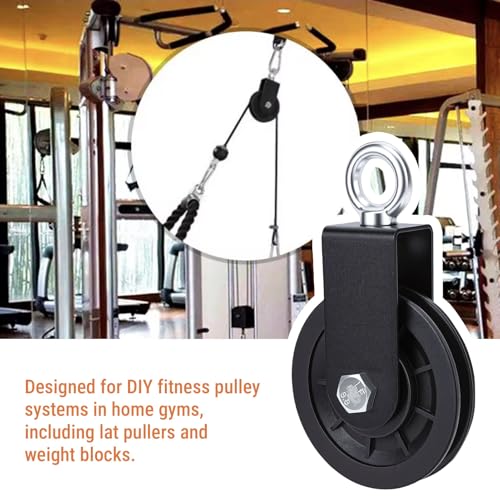 Diydeg Cable Pulley Wheel, 360 Rotatable Silent Detachable Traction Wheel, 440Lbs Load Mute Swivel Fitness Pulley for DIY Gym System, Equipment Replacement, Hoist