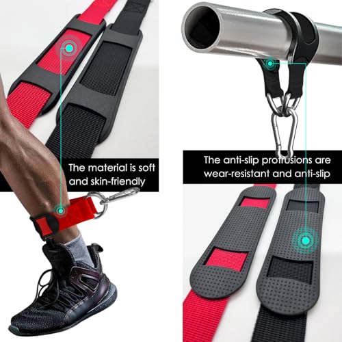 Hanging Straps Kit for Swings (2-Pack), Pull-Up Bar & Tree Hammocks, Gym & Travel–Anti-Slip Sling Saver Sleeves + Anti-Slip Locking Carabiners (Red) - color: Red