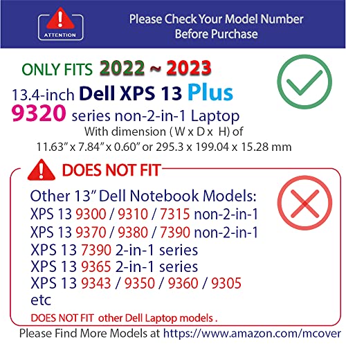 mCover Case ONLY Compatible for 2022~2023 13.4" Dell XPS 13 Plus 9320 non-2-in-1 Series Traditional Notebook Computers(NOT Fitting Other Dell Models) - Green - color: Green
