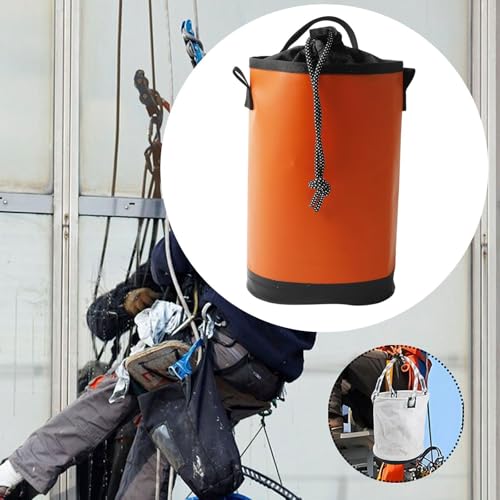Vaveren Rock Climbing Rope Bag Drawstring Pouch 5L Large Capacity Camping Practical Construction Gardening Rope Organizer, Orange