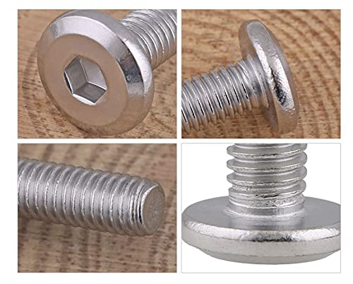 10pcs M6 x 40mm Flat Socket Cap Allen Bolts Rivet Screws Connecting for Furniture 304 Stainless Steel - size: 10pcs M6 x 40mm
